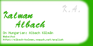 kalman albach business card