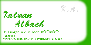 kalman albach business card